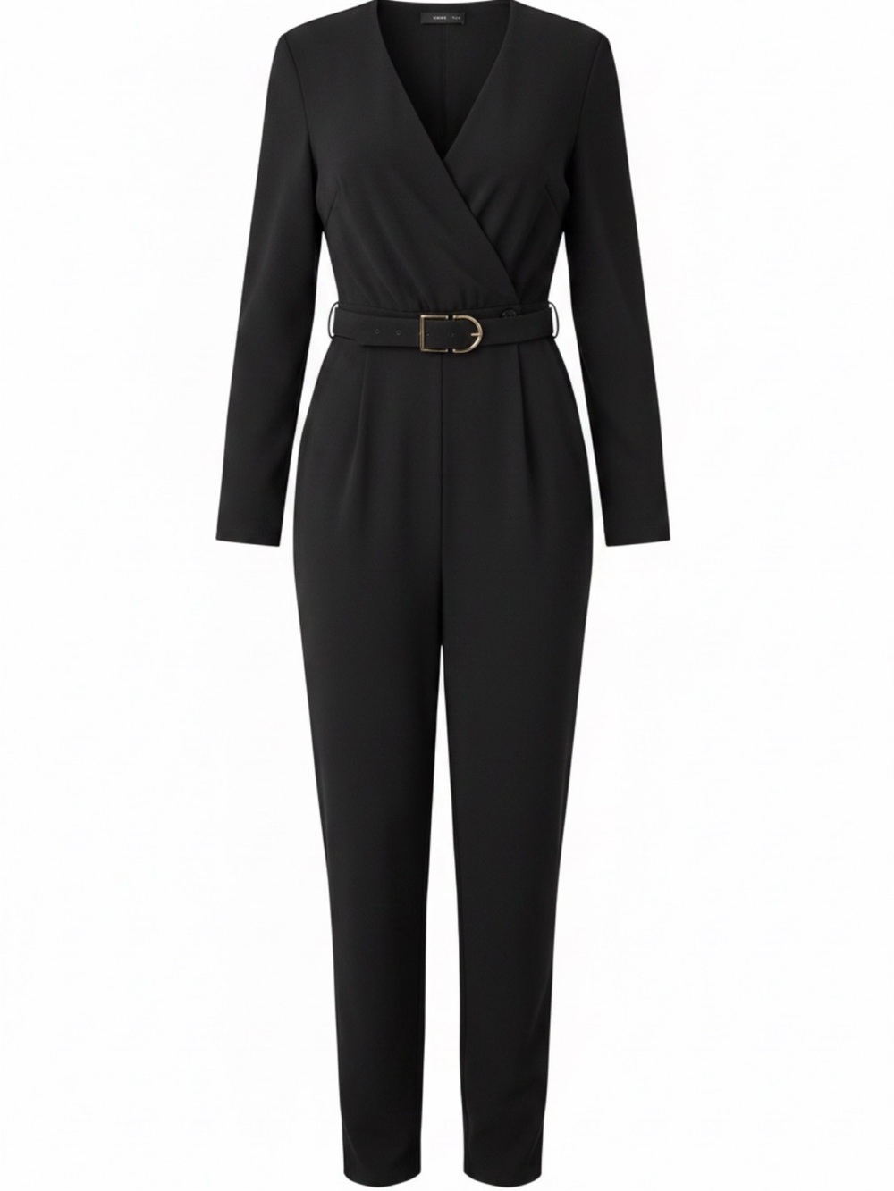 Mango Black Women's Belted Jumpsuit